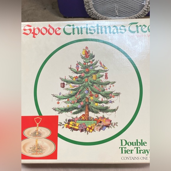 SPODE CHRISTMAS TREE DOUBLE TIER TRAY BRAND NEW IN BOX - Picture 3 of 4